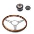 Moto-Lita Steering Wheel & Boss - 14 inch Wood - Drilled Spokes - Dished - Thick Grip - RM8256DTG